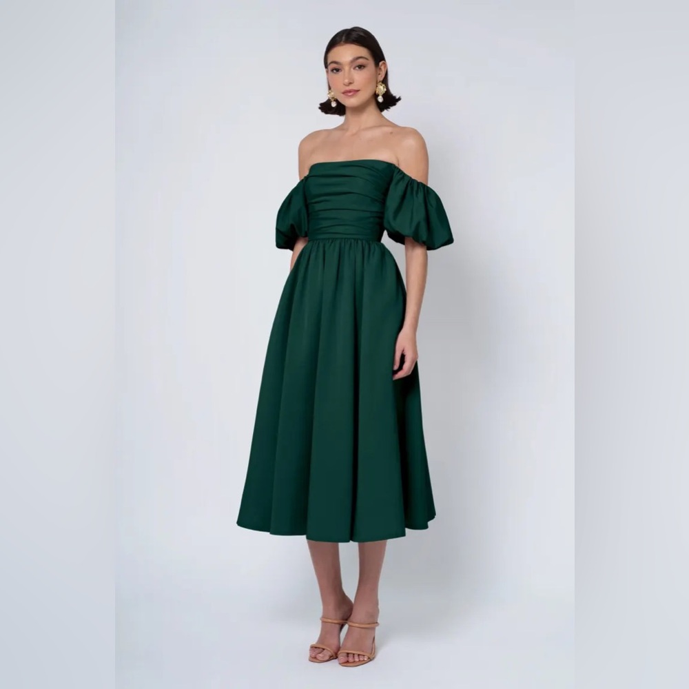 NEW - JENNY YOO - REGINA MIDI DRESS - EMERALD - SIZE 12